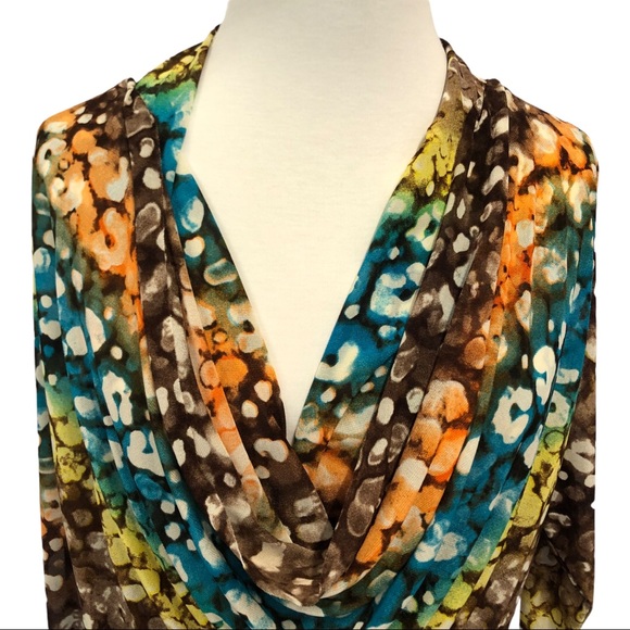 Juliette Gathered V Neck Blouse w/ Tie Waist - Picture 2 of 7